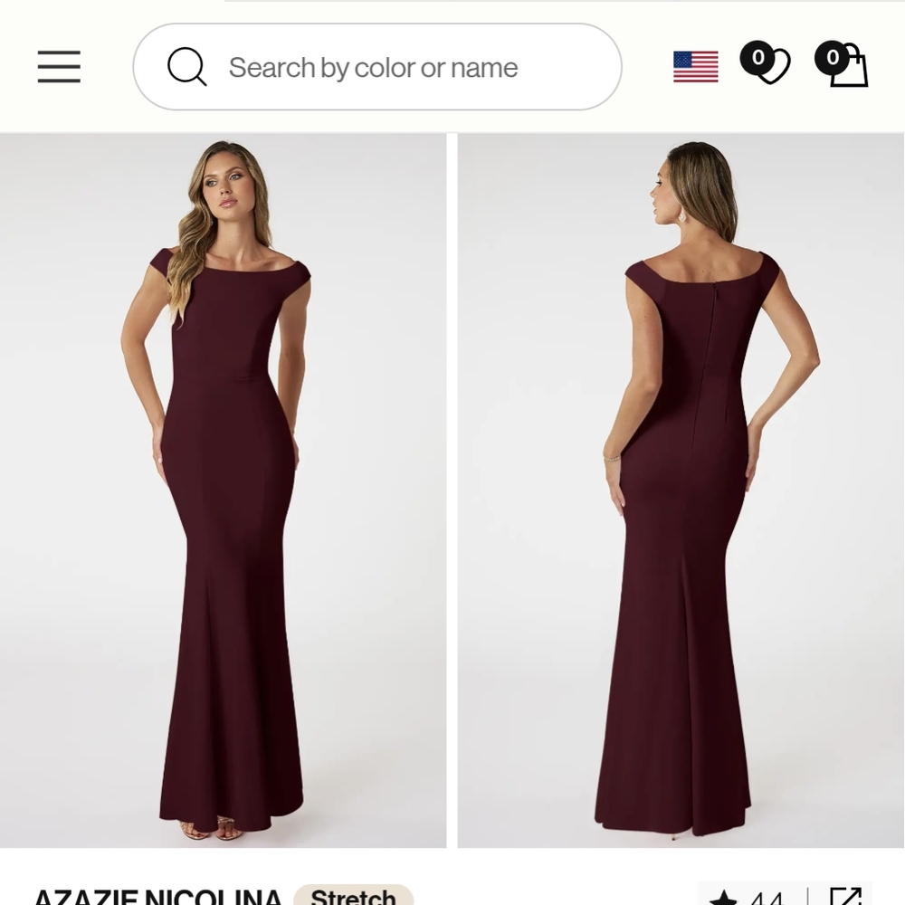 Azazie Red Sheath Maxi Dress Square Neck Sleeveless